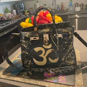 Custom painted  beautiful Satchel